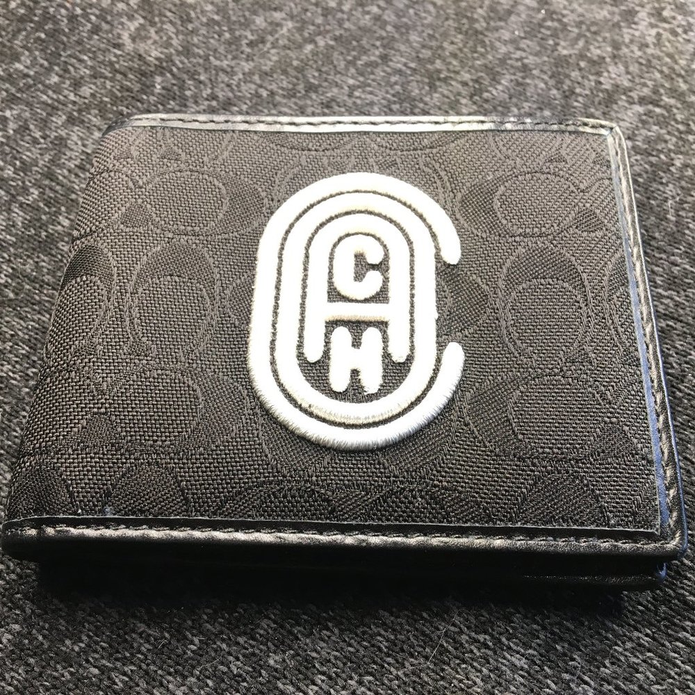 Coach Billfold Wallet With Coach Patch - Black